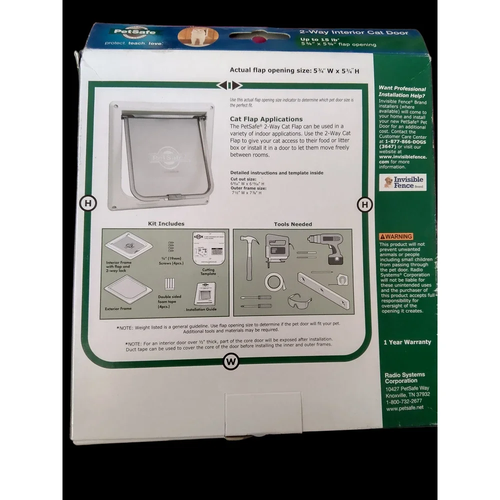 PetSafe 2-way Interior Flap Cat Door for Walls or Doors set of 2